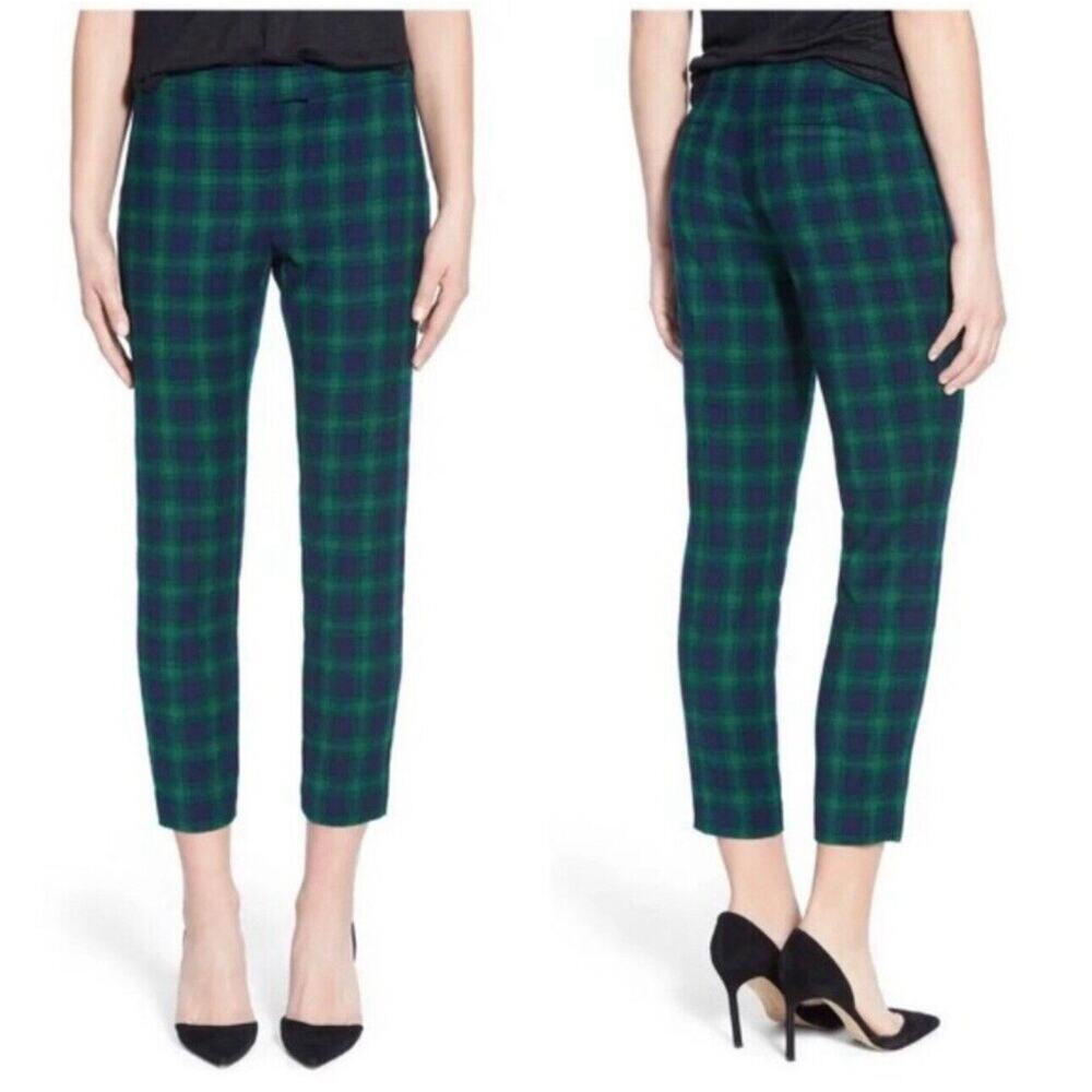 NWT Vineyard Vines Sz 4 Wool‎ Navy Tartan Plaid Ankle Pants. Lined Mid Rise $148